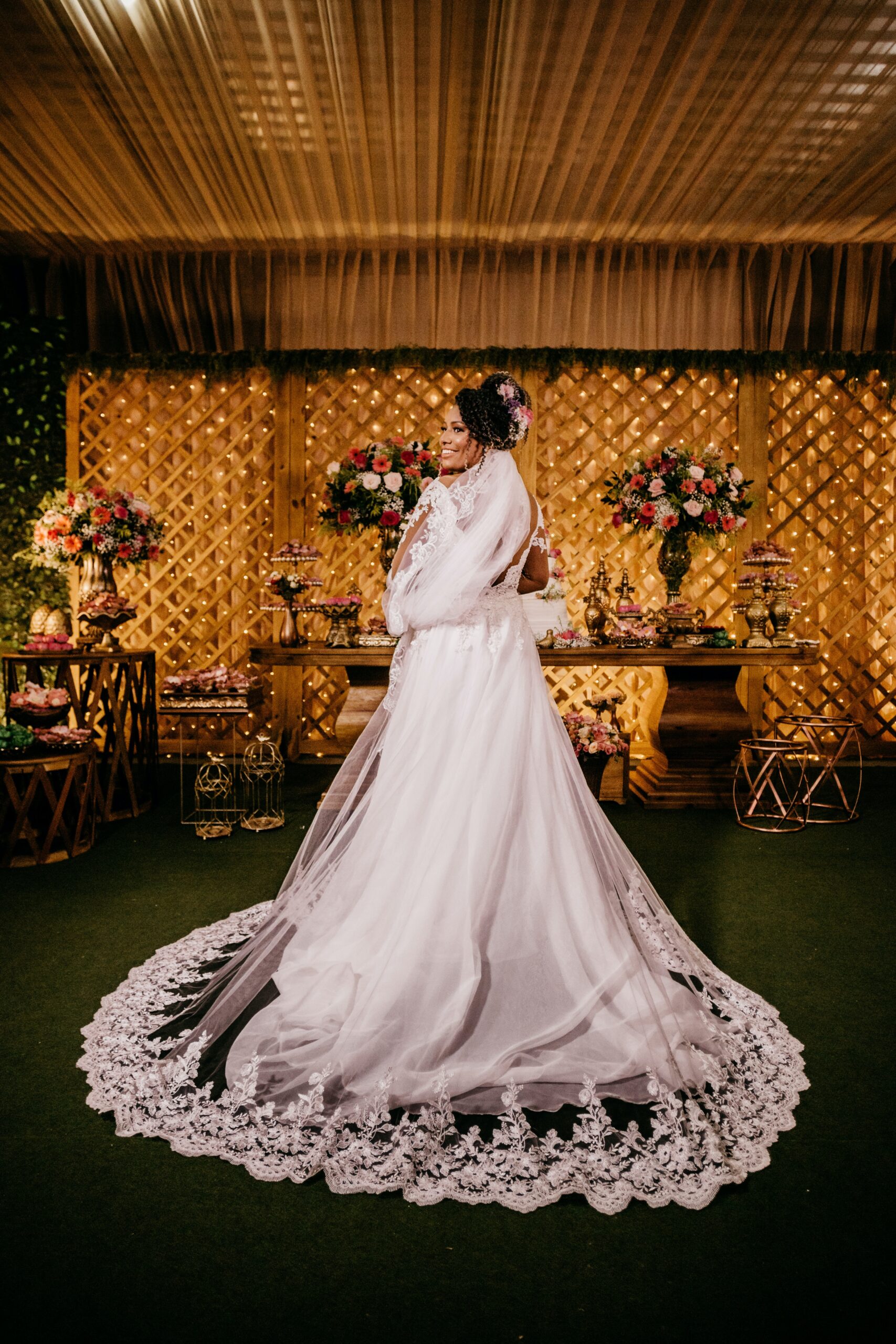 Fuchsia And Black Colour Wedding Decoration